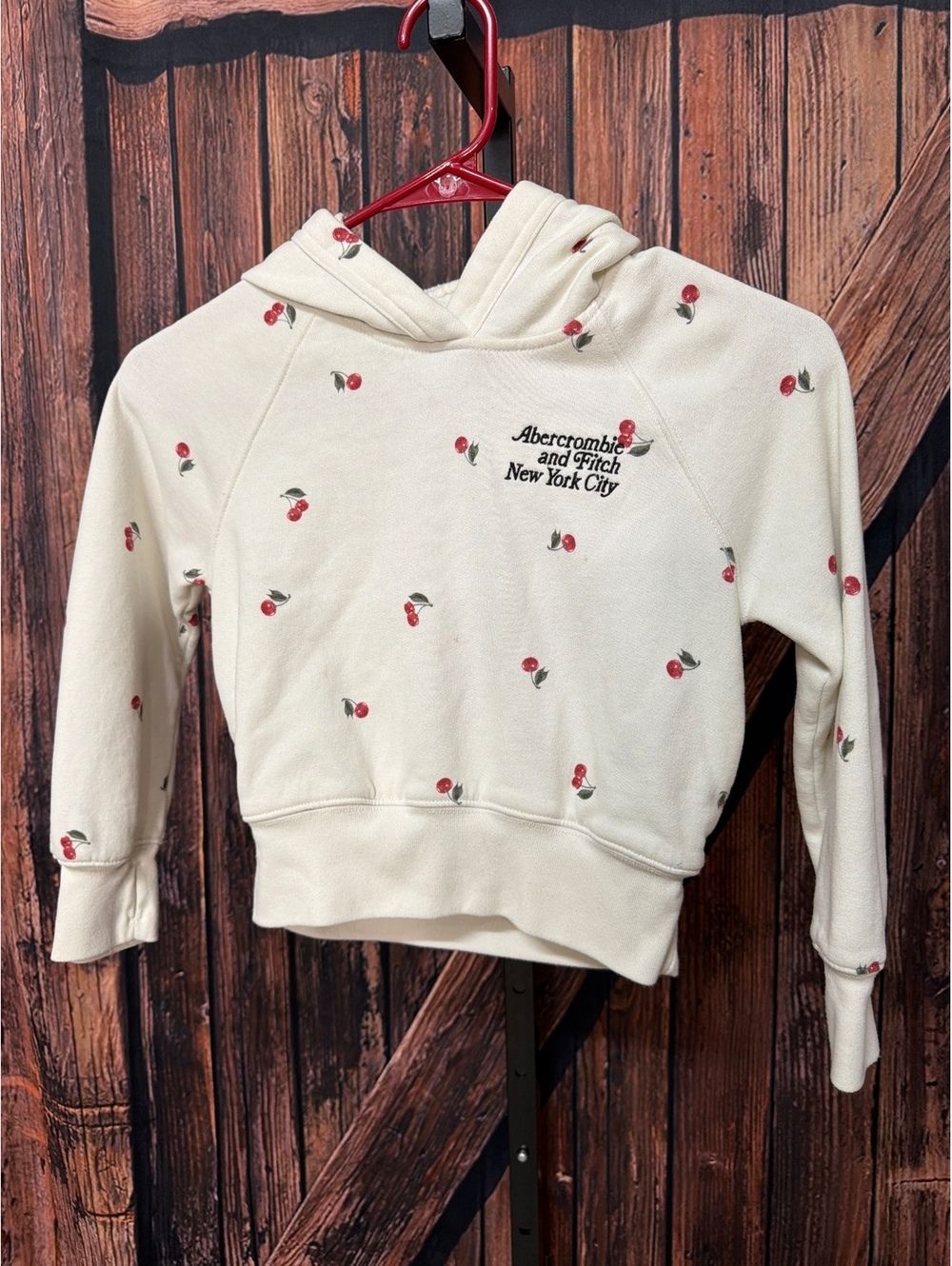 Abercrombie Kids Hooded Sweatshirt with Cherry Print Size 5/6